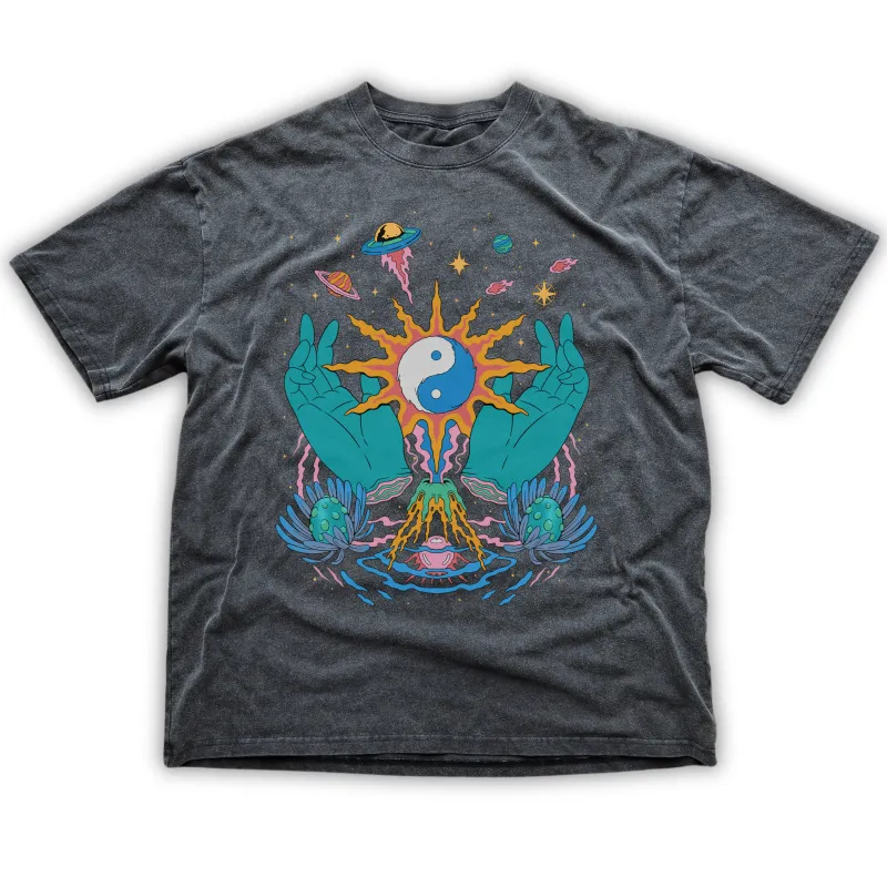 Yin / Yang - Fluffy Vintage Heavyweight T-Shirt sold by Phantasmagorical