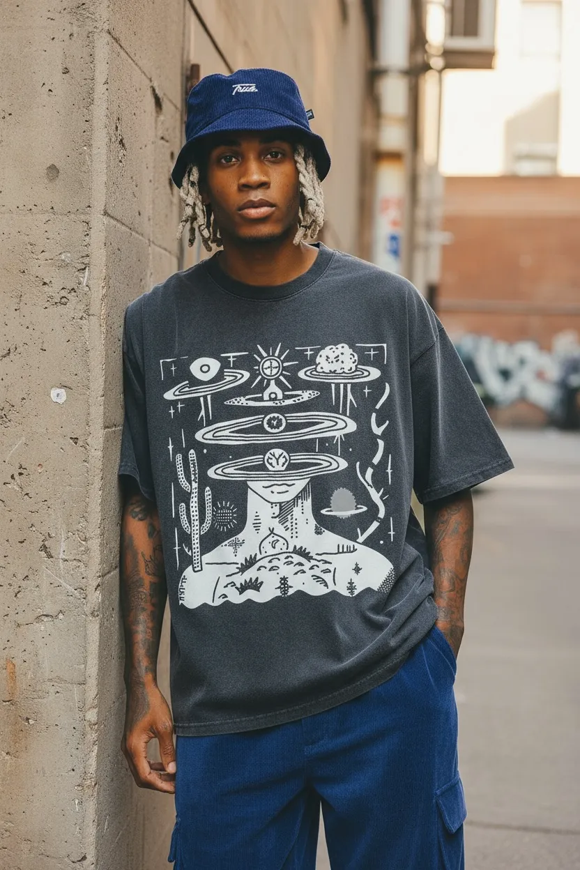Spaced Out - Fluffy Vintage Heavyweight T-Shirt sold by Phantasmagorical product image thumbnail 2