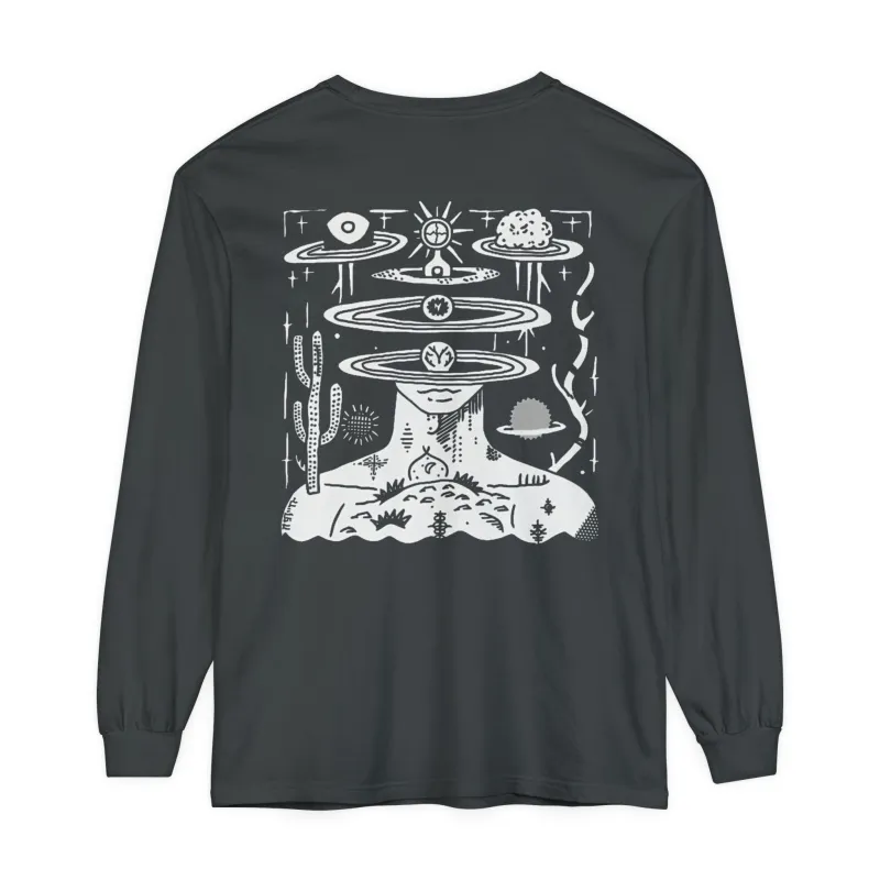 Spaced Out - Unisex Garment-dyed Long Sleeve T-Shirt sold by Phantasmagorical