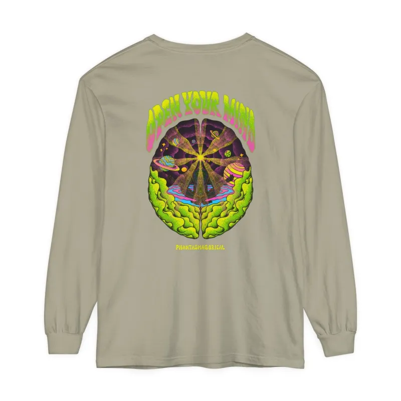 Open Your Mind - Unisex Garment-dyed Long Sleeve T-Shirt sold by Phantasmagorical