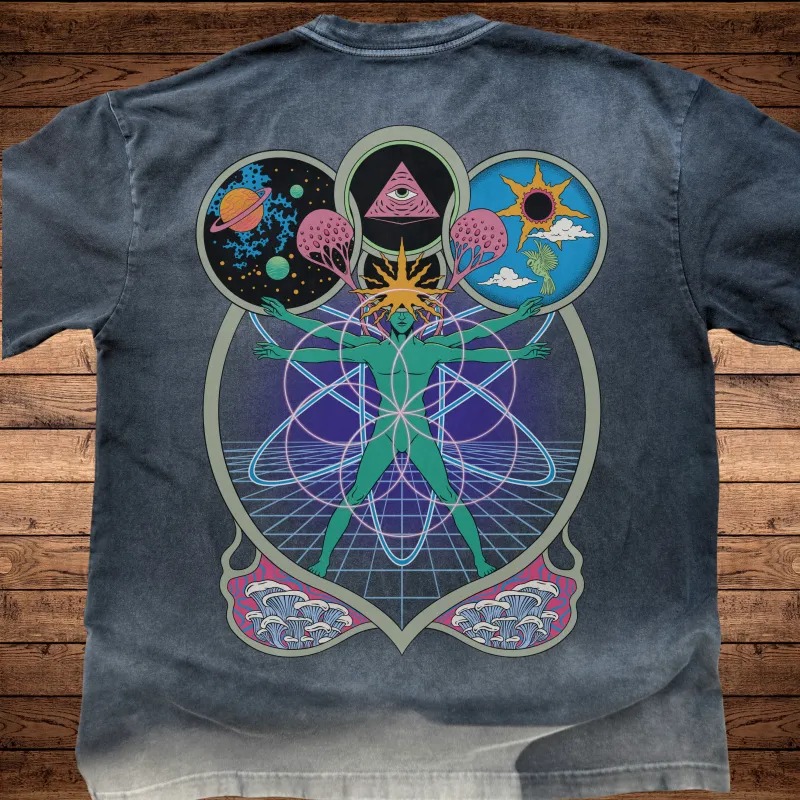 Connectedness - Ultra-Heavyweight Vintage Washed Oversized T-Shirt - 300 GSM sold by Phantasmagorical