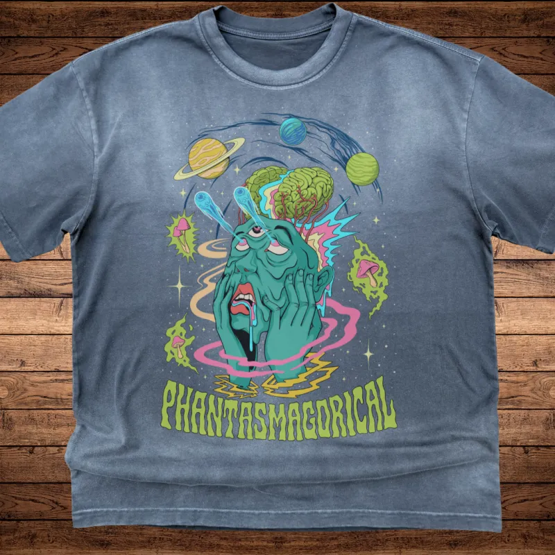 Macrodose - Ultra-Heavyweight Vintage Washed Oversized T-Shirt - 300 GSM sold by Phantasmagorical