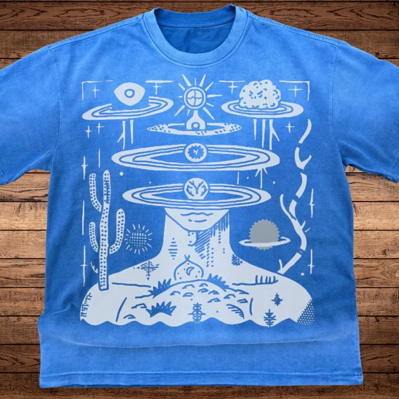 Spaced Out - Ultra-Heavyweight Vintage Washed Oversized T-Shirt - 300 GSM sold by Phantasmagorical