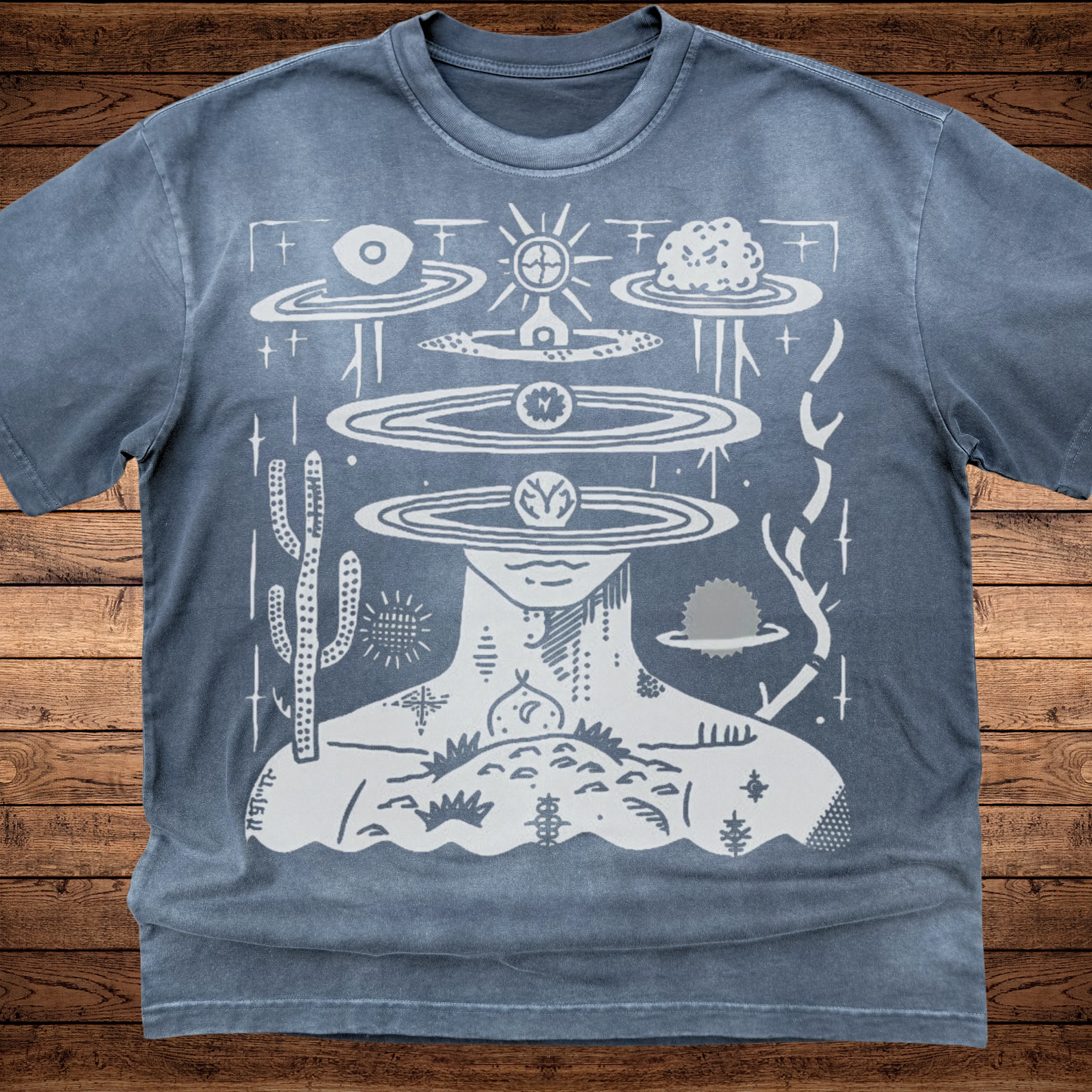 Spaced Out - Ultra-Heavyweight Vintage Washed Oversized T-Shirt - 300 GSM sold by Phantasmagorical product image thumbnail 2