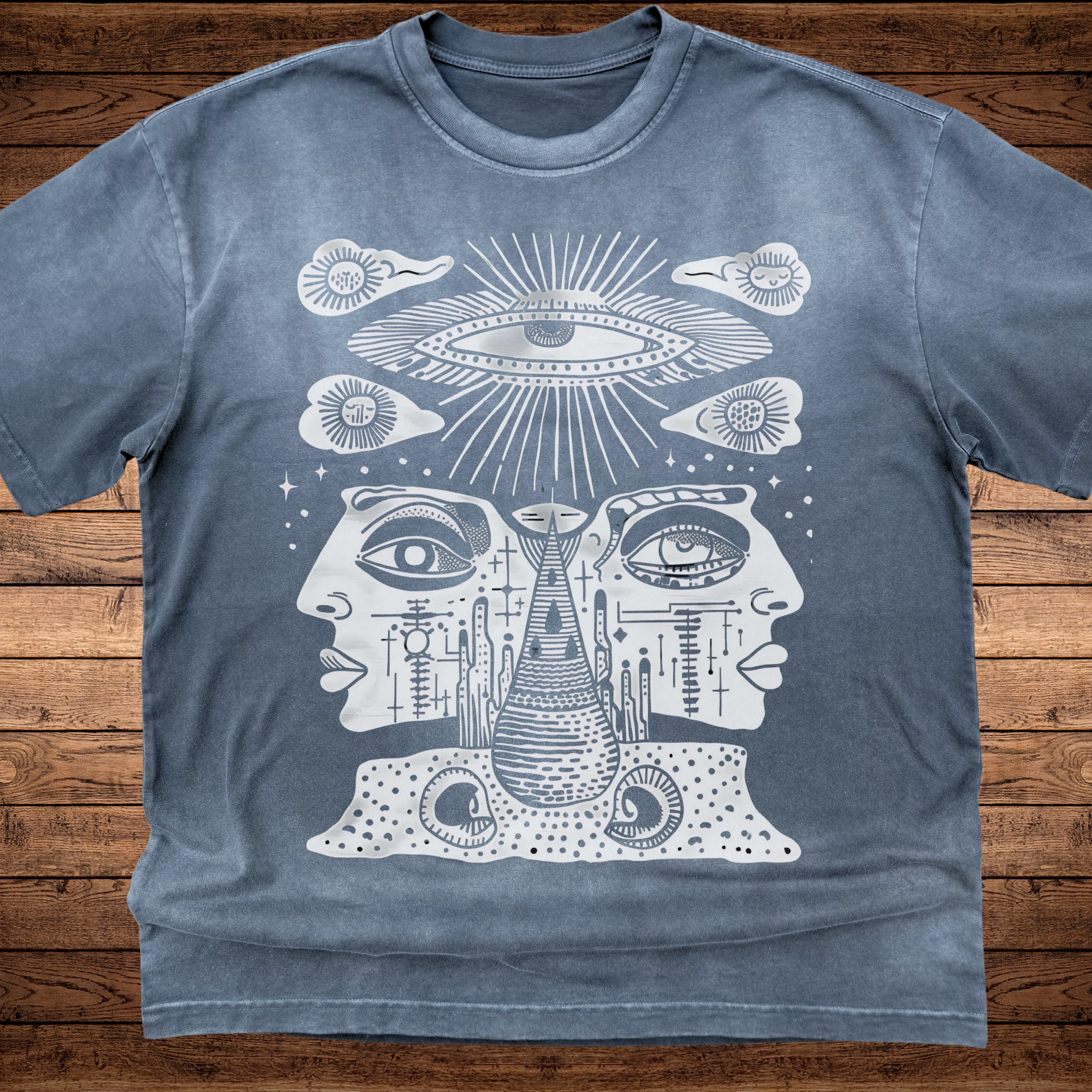 Celestial Vision - Ultra-Heavyweight Vintage Washed Oversized T-Shirt - 300 GSM sold by Phantasmagorical
