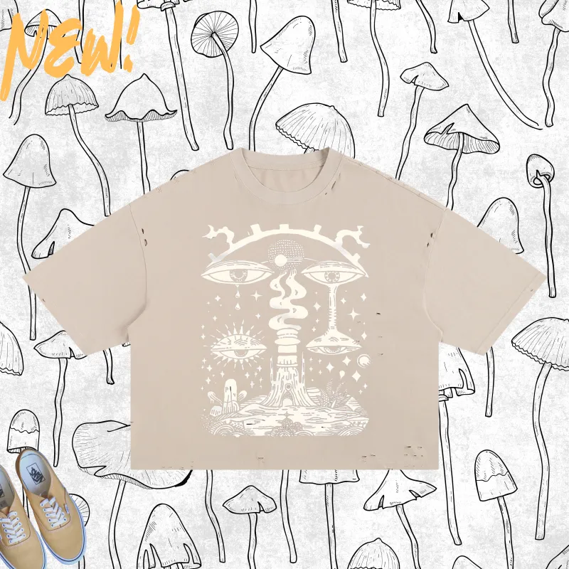 Paradoxical Perspective - Frayed Boxy Tee sold by Phantasmagorical