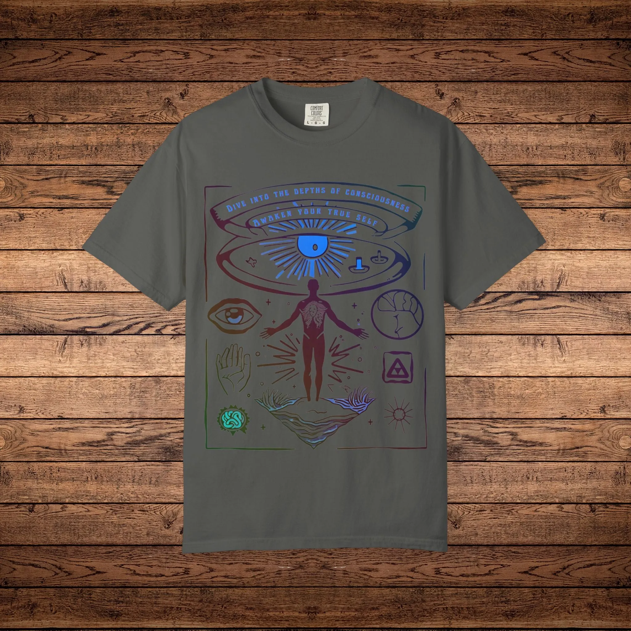 Awaken Your True Self - Unisex Garment-Dyed T-shirt sold by Phantasmagorical product image thumbnail 3