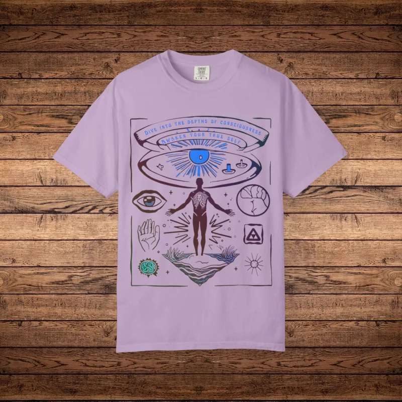Awaken Your True Self - Unisex Garment-Dyed T-shirt sold by Phantasmagorical