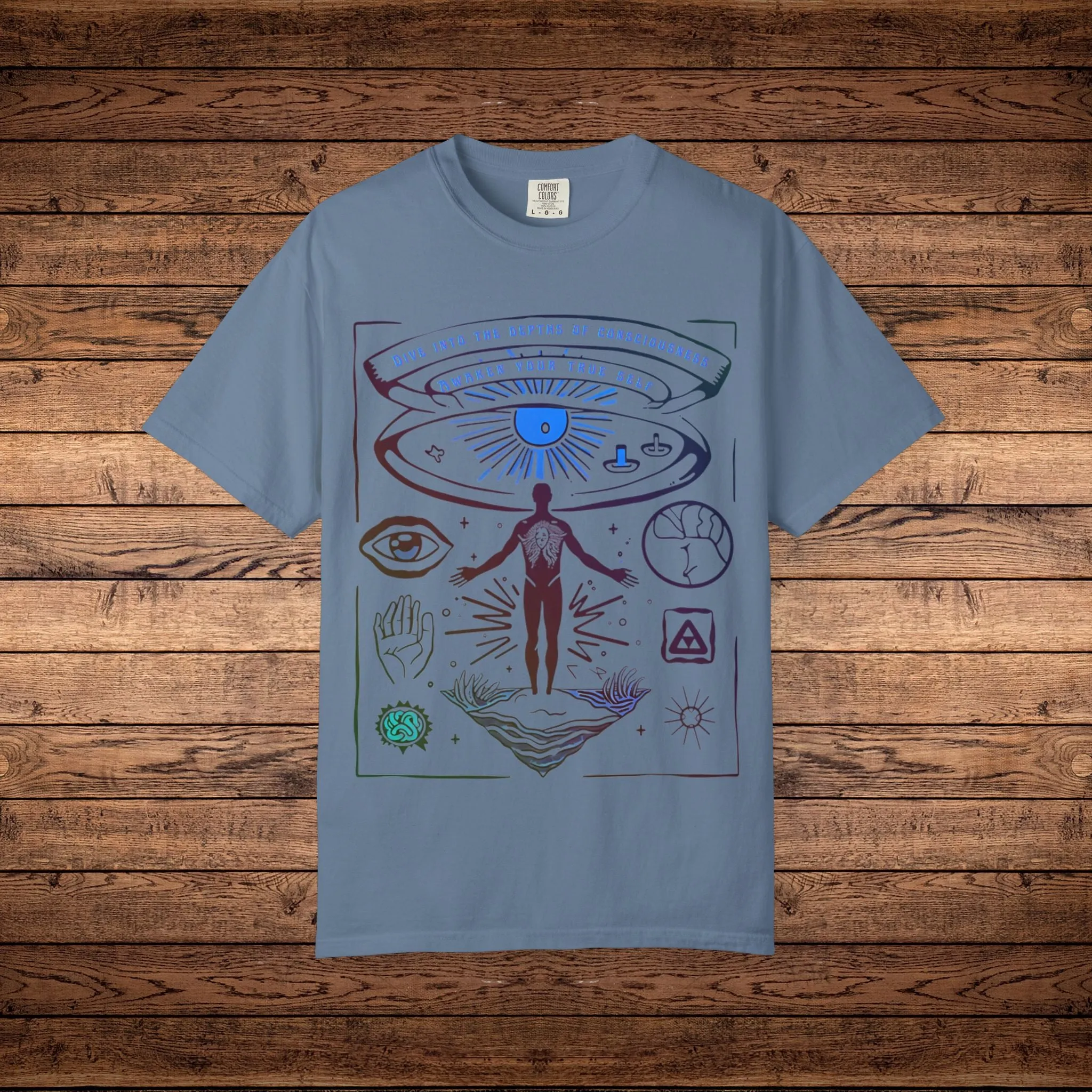 Awaken Your True Self - Unisex Garment-Dyed T-shirt sold by Phantasmagorical product image thumbnail 5