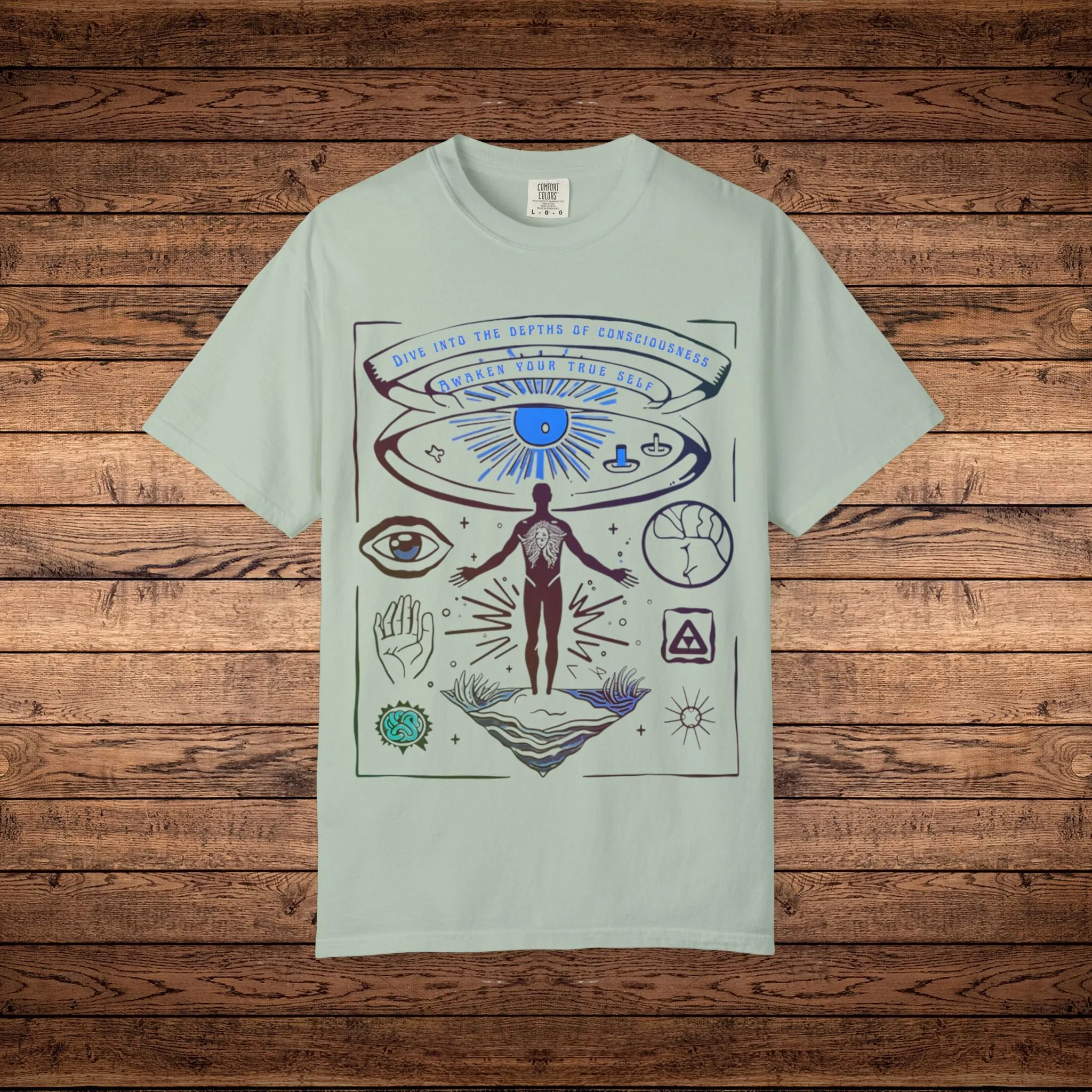 Awaken Your True Self - Unisex Garment-Dyed T-shirt sold by Phantasmagorical product image thumbnail 4