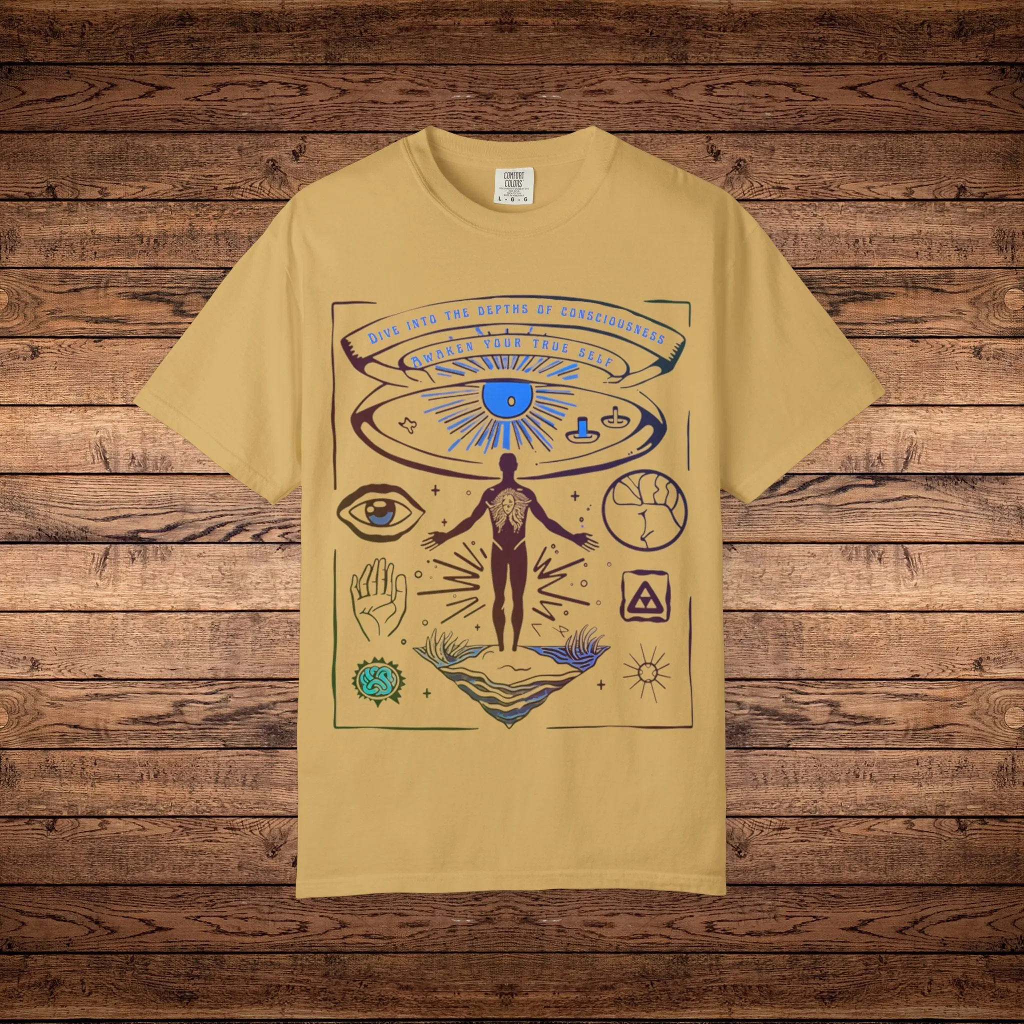 Awaken Your True Self - Unisex Garment-Dyed T-shirt sold by Phantasmagorical product image thumbnail 2