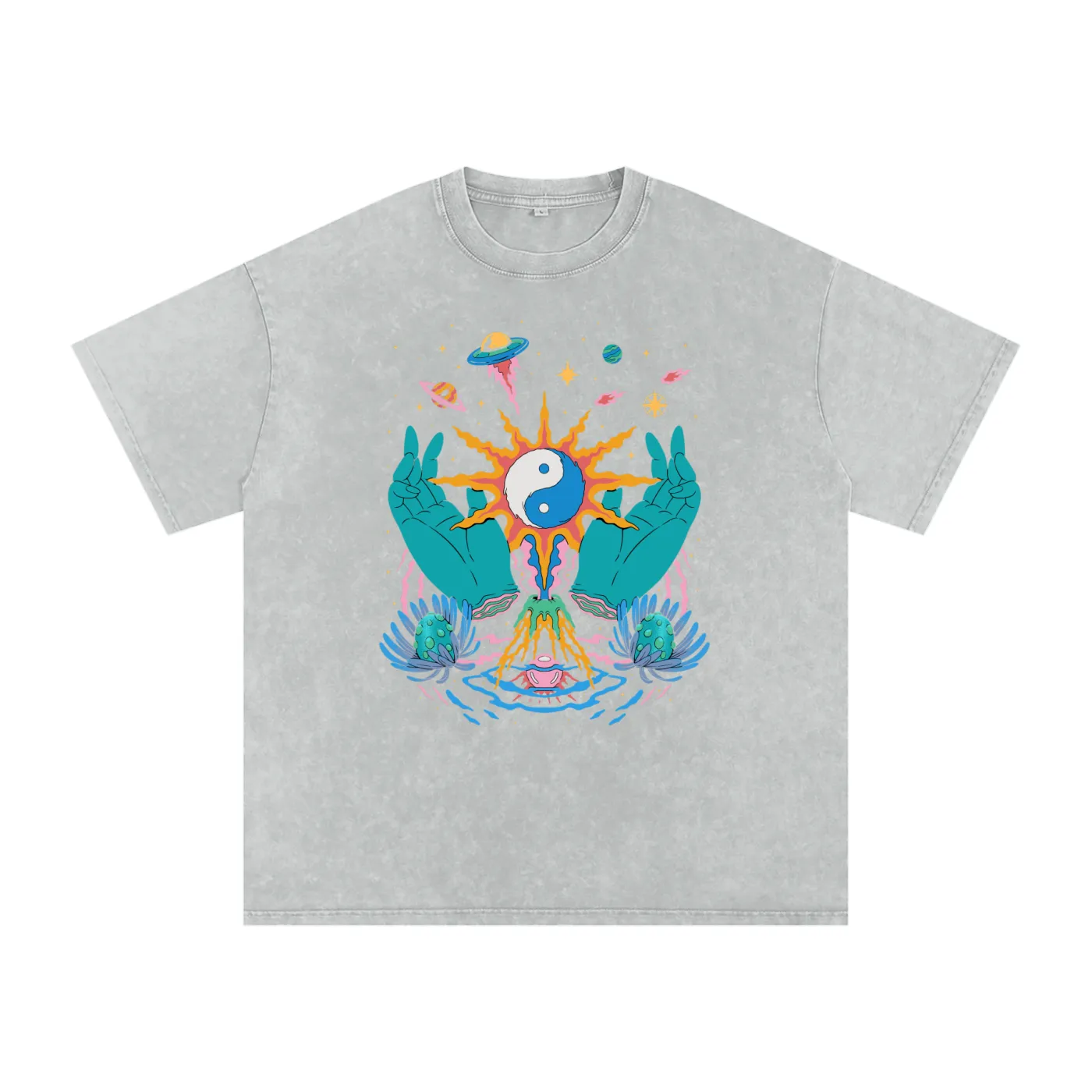 Yin / Yang - Snow Wash Oversized Heavyweight Tee sold by Phantasmagorical product image thumbnail 3