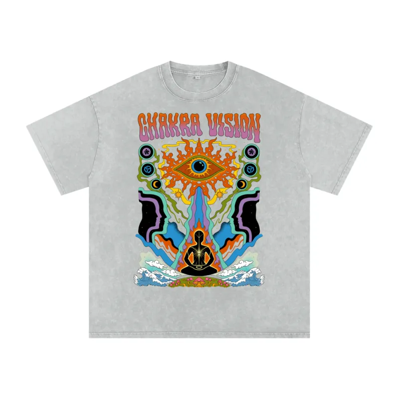 Chakra Vision - Snow Wash Oversized Heavyweight Tee sold by Phantasmagorical