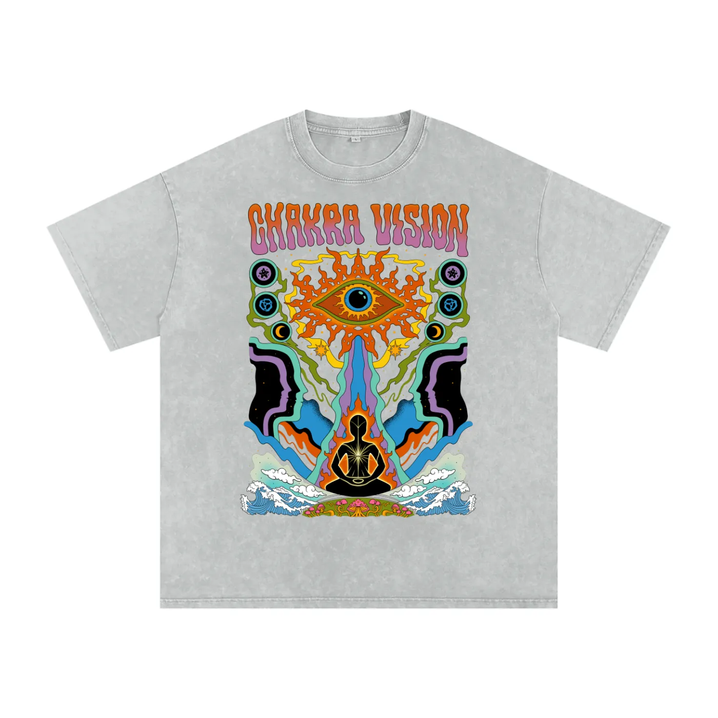 Chakra Vision - Snow Wash Oversized Heavyweight Tee sold by Phantasmagorical