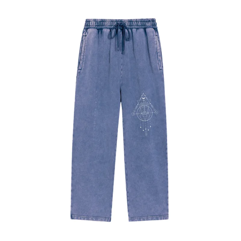 Merkaba Cipher — Snow Wash Heavyweight Baggy Sweatpants sold by Phantasmagorical