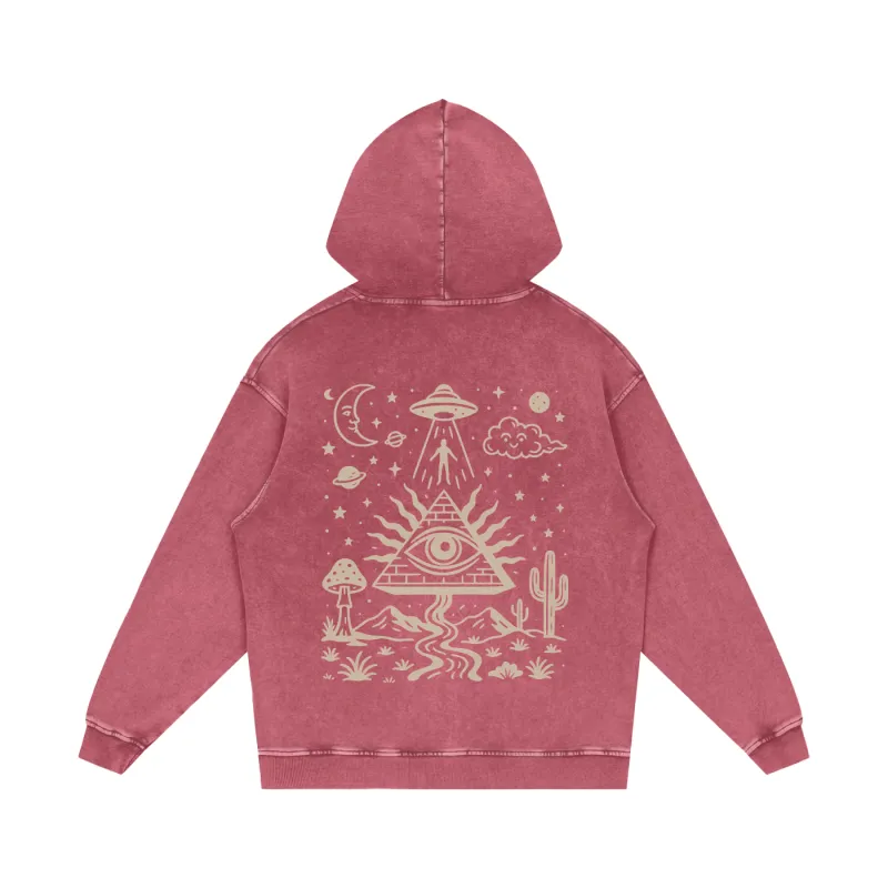 Mystic Signal - Snow Washed Heavyweight Cotton Hoodie sold by Phantasmagorical