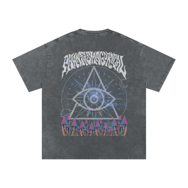 Cosmic Geometry - Snow Wash Oversized Heavyweight Tee (NEW) sold by Phantasmagorical