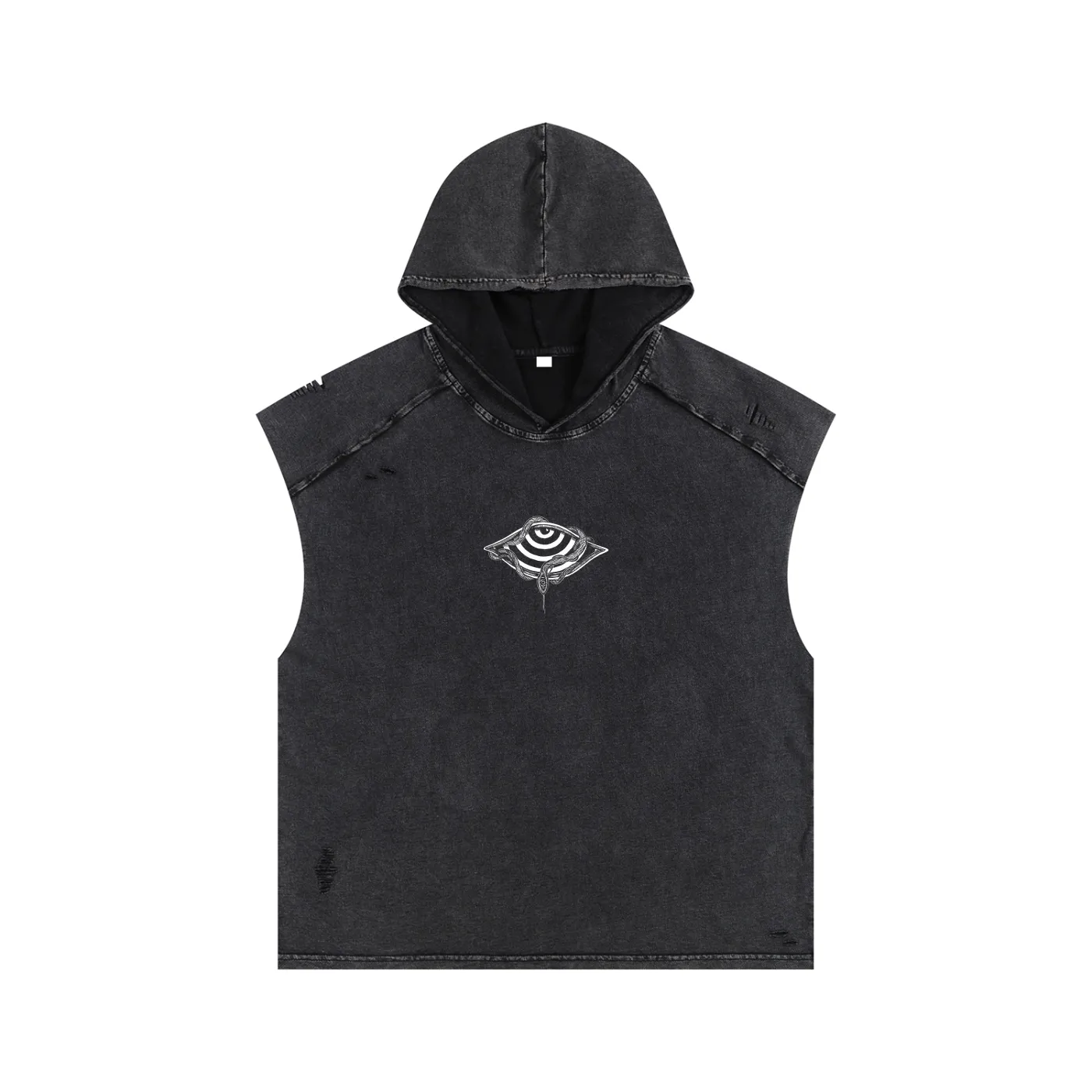 Embrace The Chaos - Snow Washed Boxy Hooded Tank Top sold by Phantasmagorical