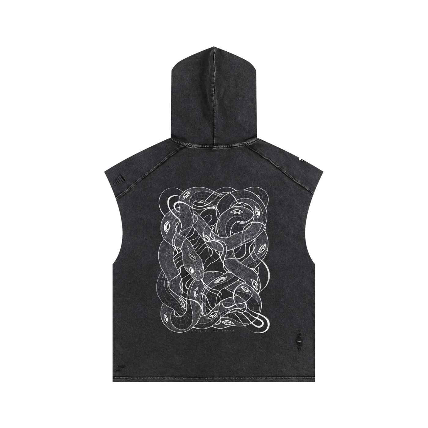 Embrace The Chaos - Snow Washed Boxy Hooded Tank Top sold by Phantasmagorical product image thumbnail 2