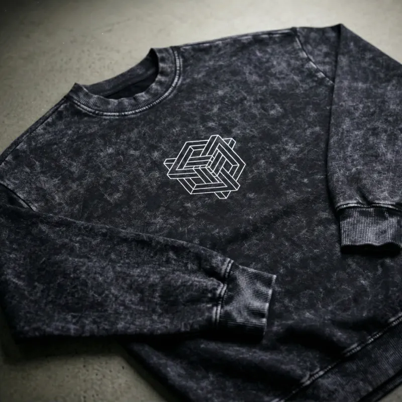 Paradigm - Snow Washed Hand-Frayed Heavyweight Sweatshirt (NEW) sold by Phantasmagorical