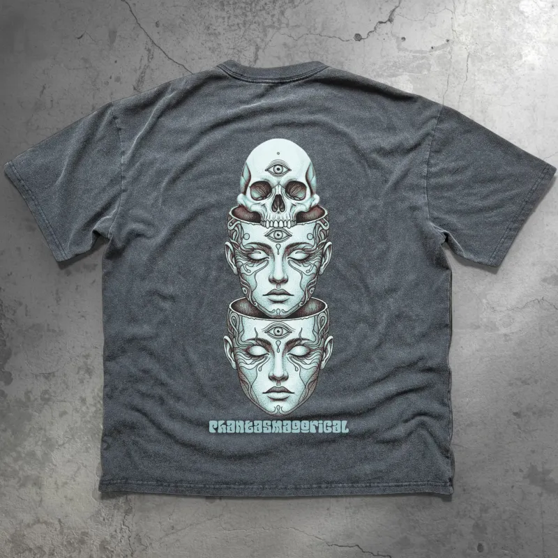 Metamorphosis (Back design) - Fluffy Vintage Washed T-Shirt - 250 GSM (NEW) made by Phantasmagorical