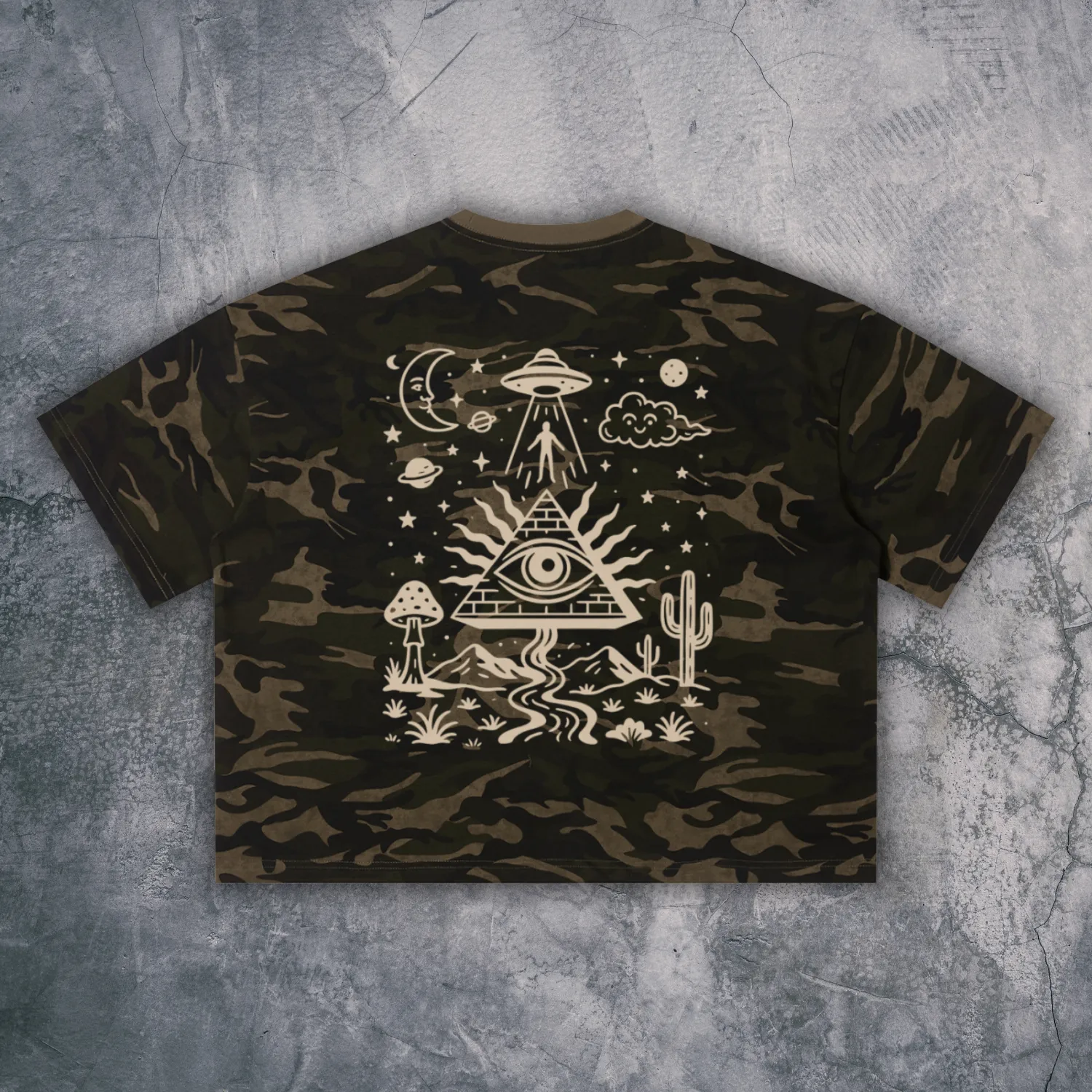 Mystic Signal - Unisex Camo Boxy T-Shirt (NEW) sold by Phantasmagorical