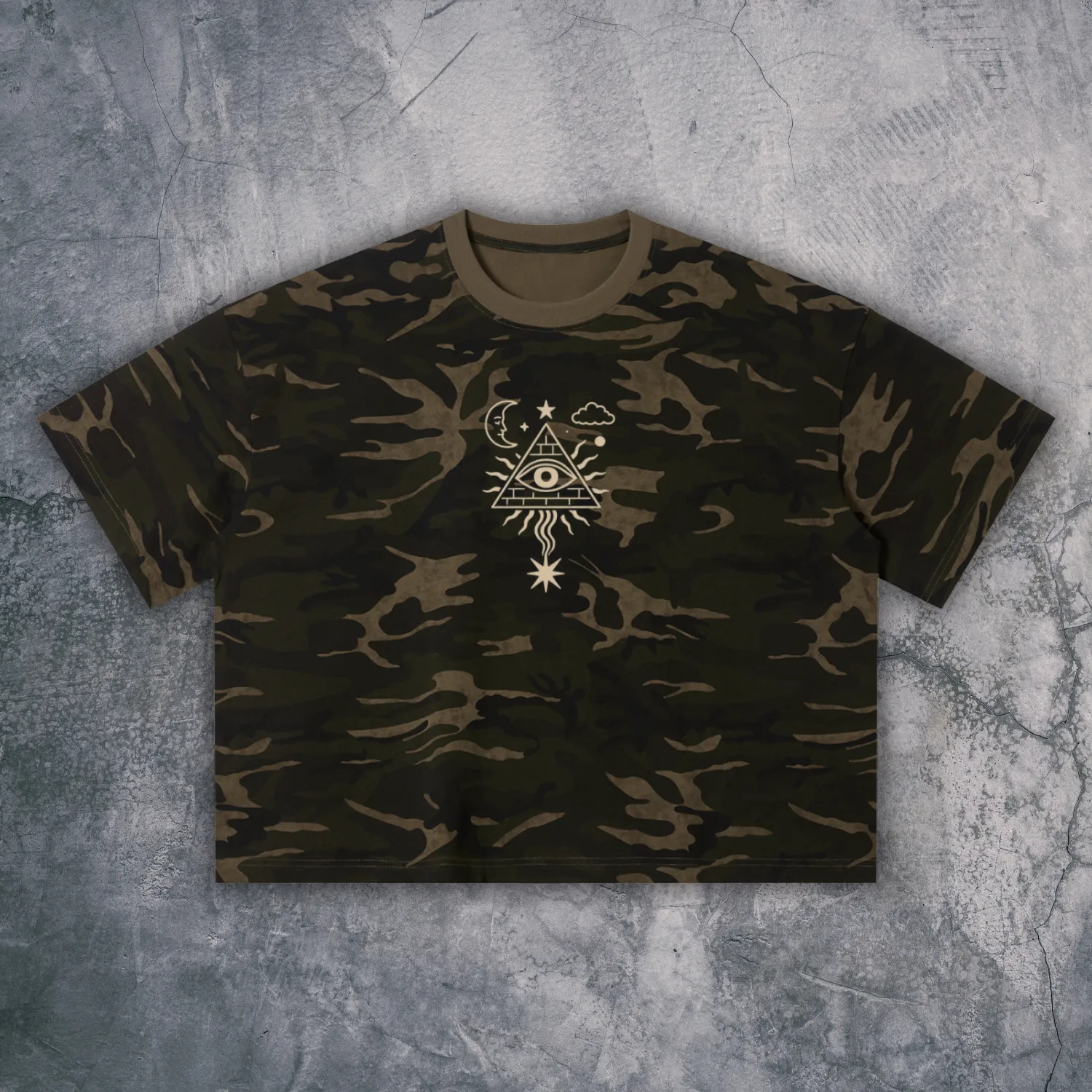 Mystic Signal - Unisex Camo Boxy T-Shirt (NEW) sold by Phantasmagorical product image thumbnail 2