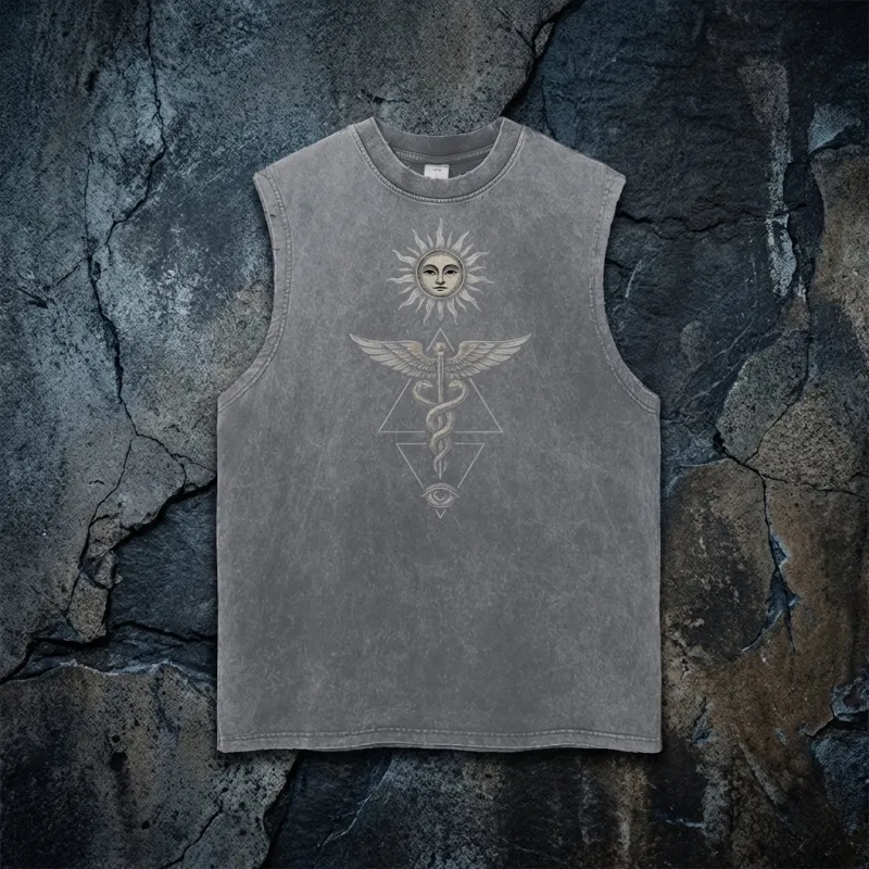 Inner Alchemy - Snow Washed Frayed Hem Tank Top made by Phantasmagorical