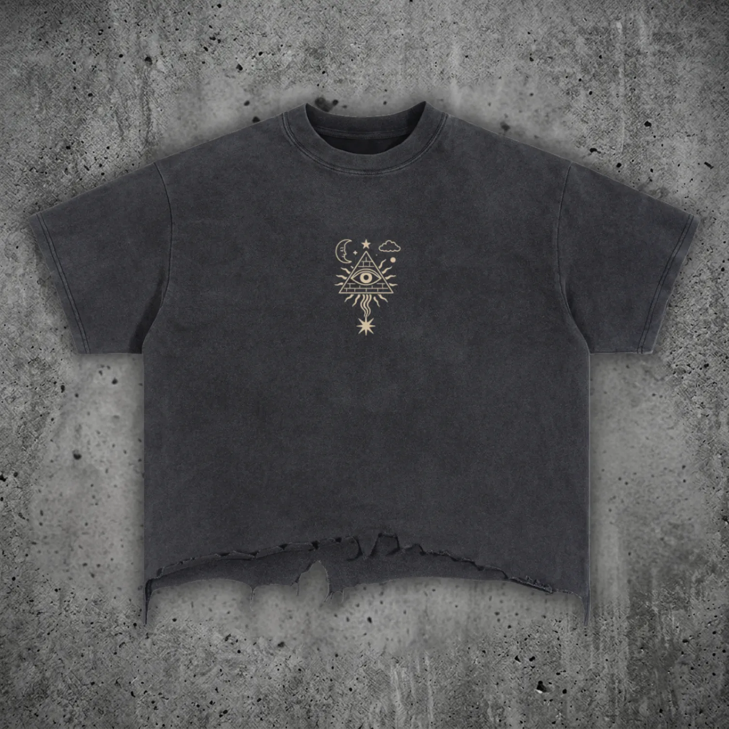 Mystic Signal - Vintage Wash Boxy Distressed Hem T-Shirt (NEW) sold by Phantasmagorical product image thumbnail 2