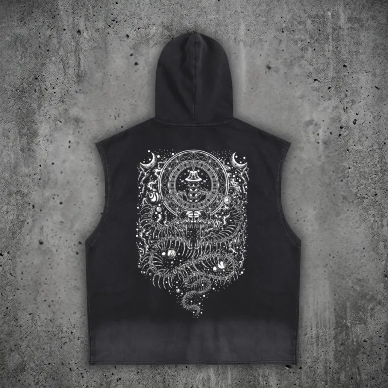 DMT.exe - Vintage Washed Zip-Up Hooded Tank Top (NEW) made by Phantasmagorical