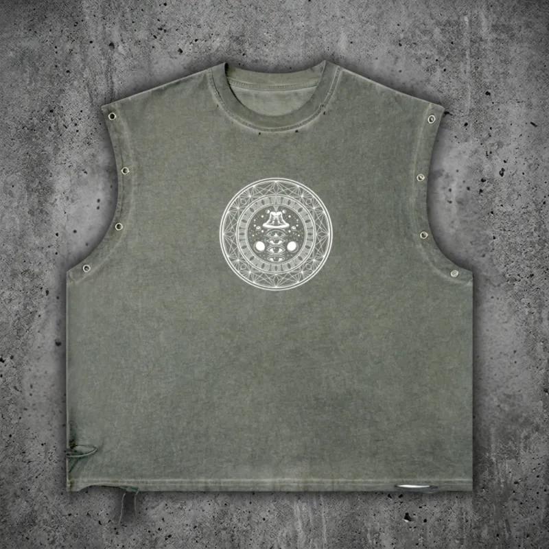 DMT.exe - Distressed Grommet Eyelet Heavyweight Tank Top (NEW) made by Phantasmagorical