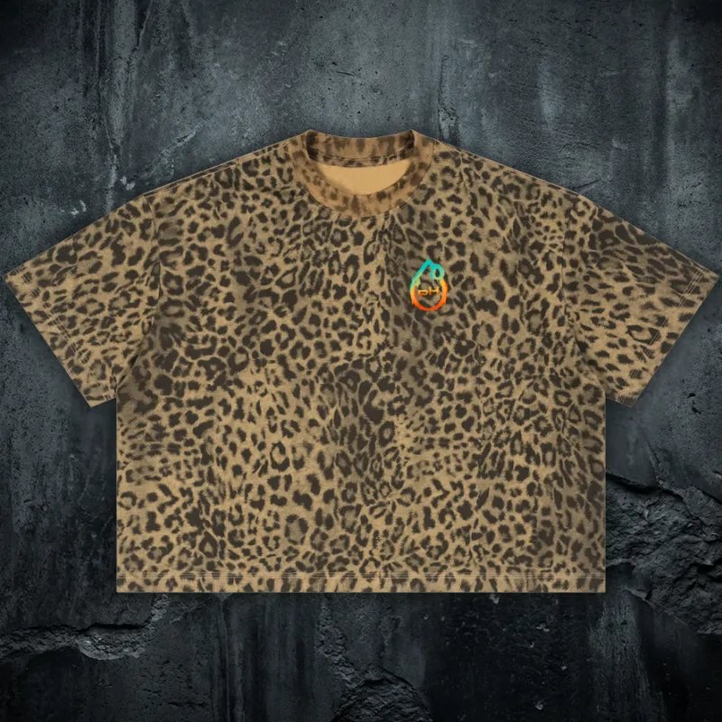 PH - Relaxed Fit Leopard Print Boxy T-Shirt (NEW) made by Phantasmagorical