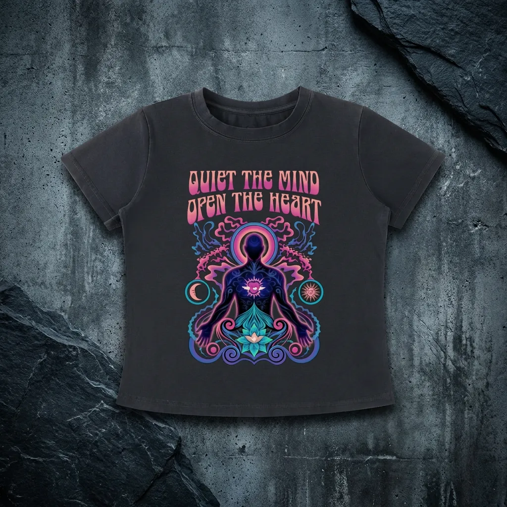 Quiet the Mind, Open the Heart - Women's Vintage Wash Slim Fit T-shirt (NEW) sold by Phantasmagorical