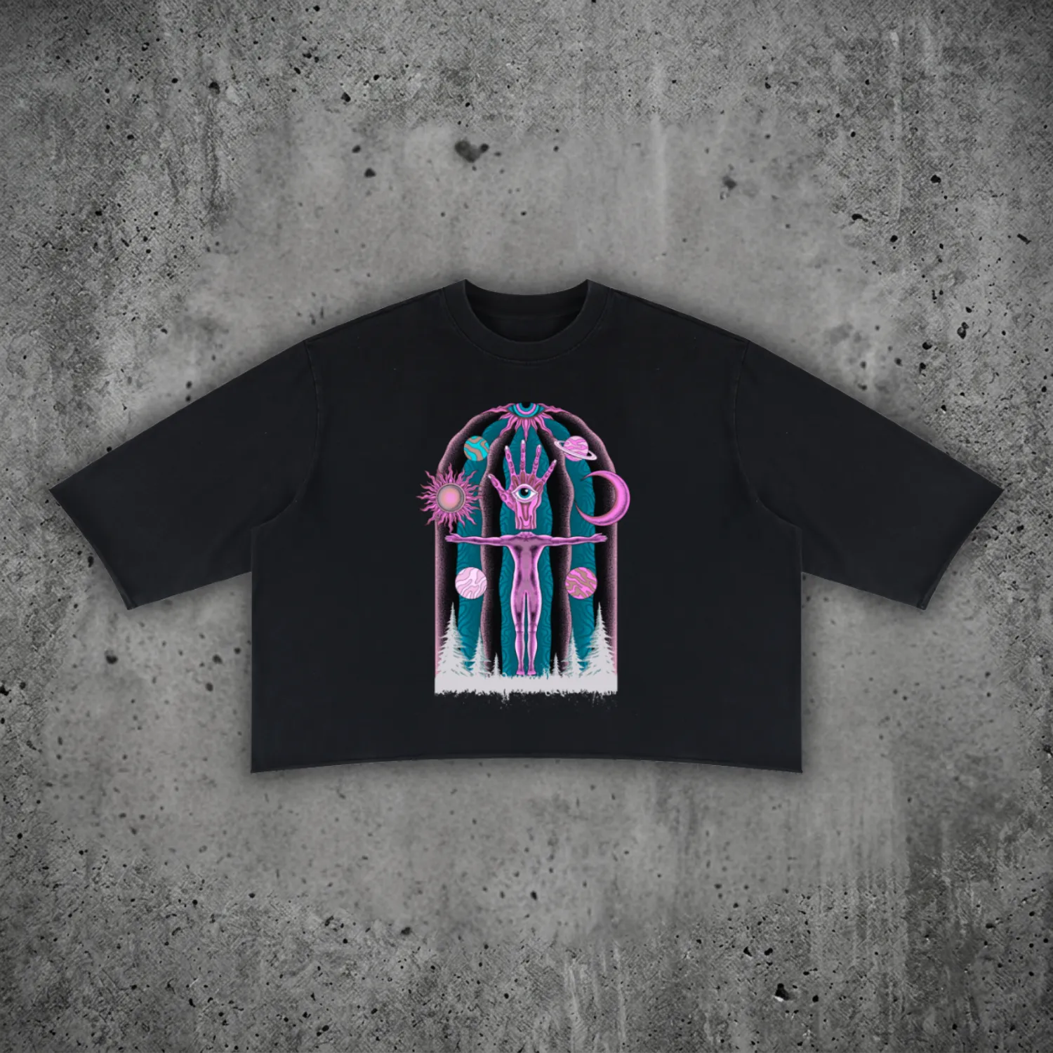 Dissolution of Ego - Mineral Wash Raw-Hem DJ Cut Heavyweight Tee sold by Phantasmagorical