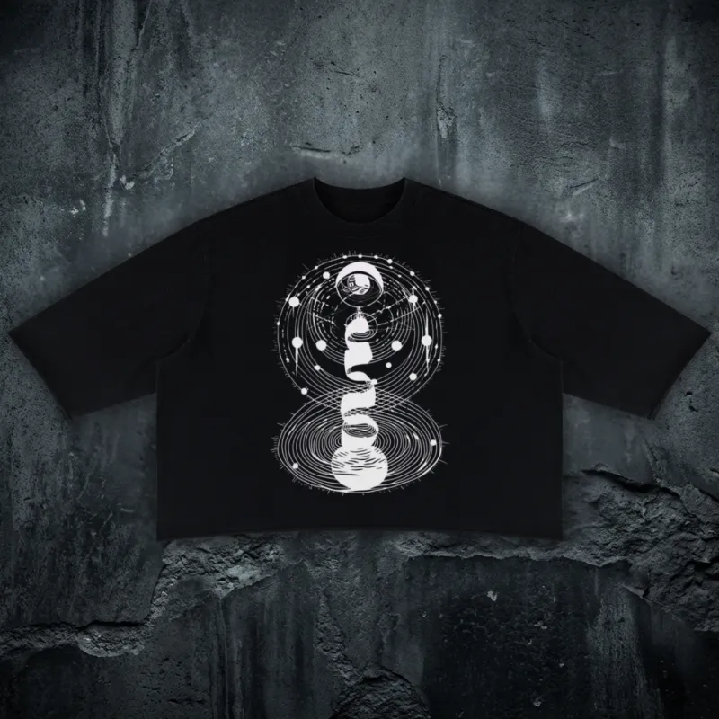 Cosmic Connection - Mineral Wash Raw-Hem DJ Cut Heavyweight Tee made by Phantasmagorical