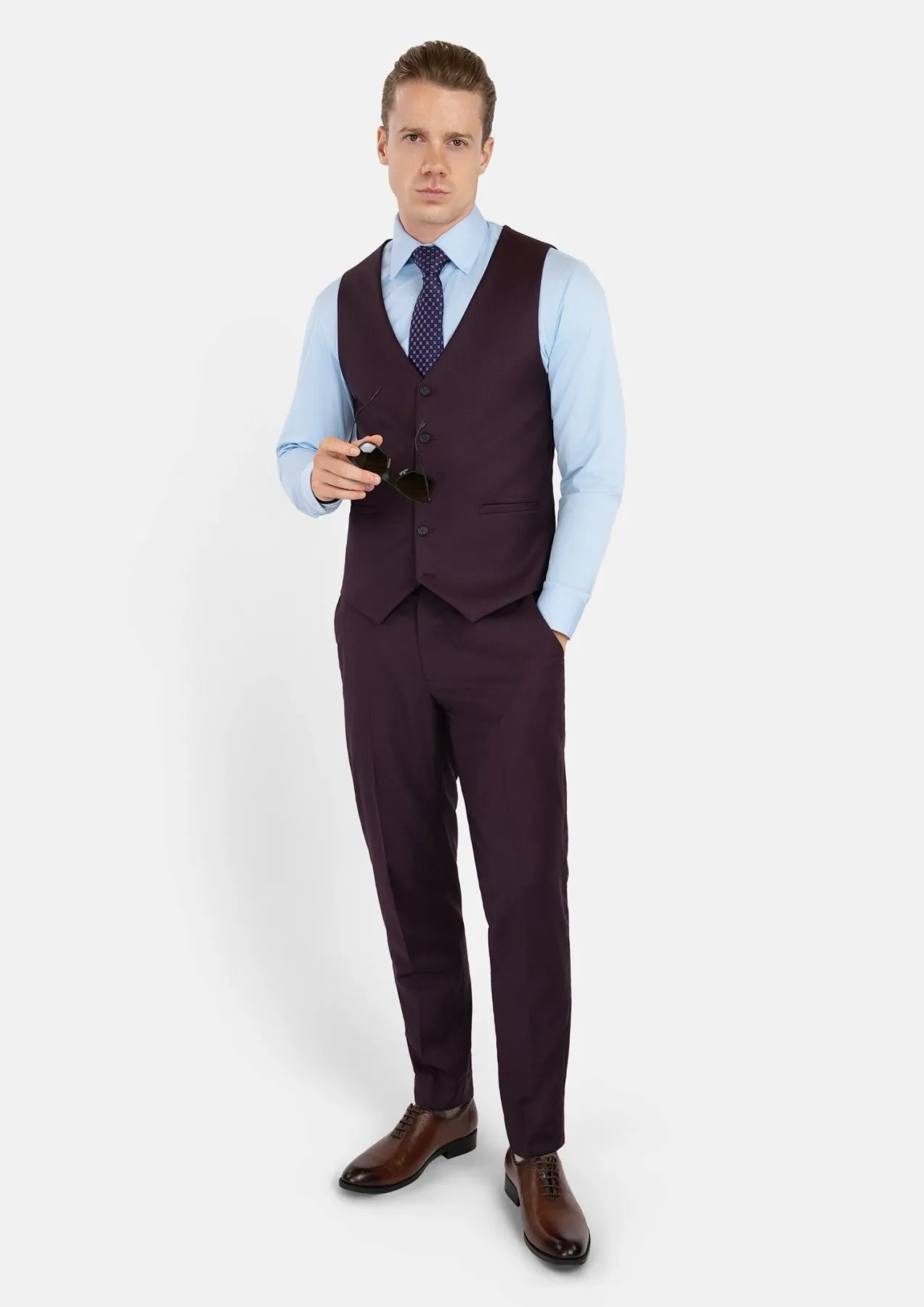 Obsidian Purple Wool Vest sold by Sartoro product image thumbnail 3