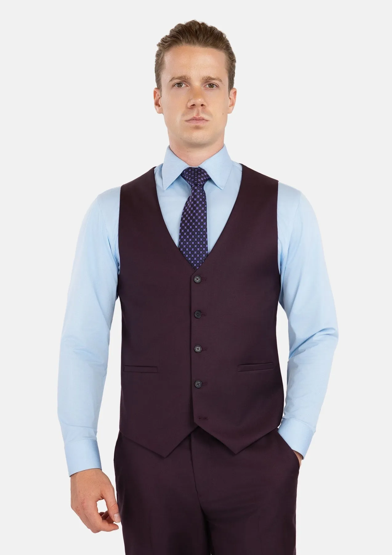 Obsidian Purple Wool Vest sold by Sartoro