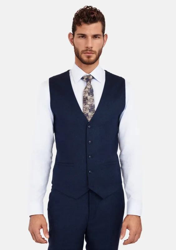Oxford Blue Flannel Vest sold by Sartoro