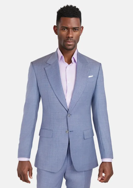 Columbia Blue Sharkskin Ellis Suit sold by Sartoro