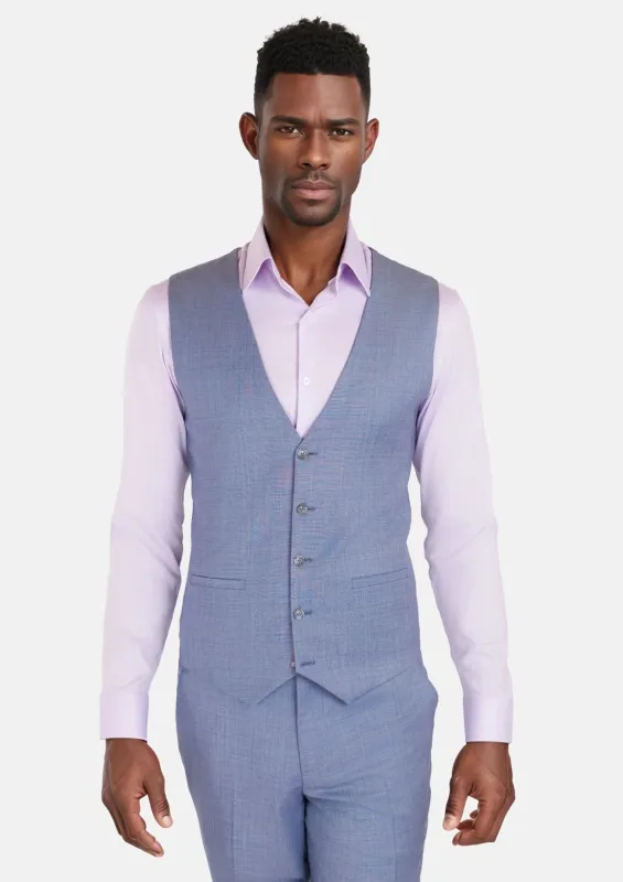 Columbia Blue Sharkskin Vest sold by Sartoro