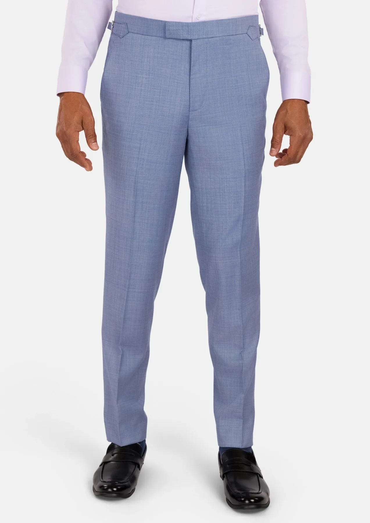 Columbia Blue Sharkskin Pants sold by Sartoro