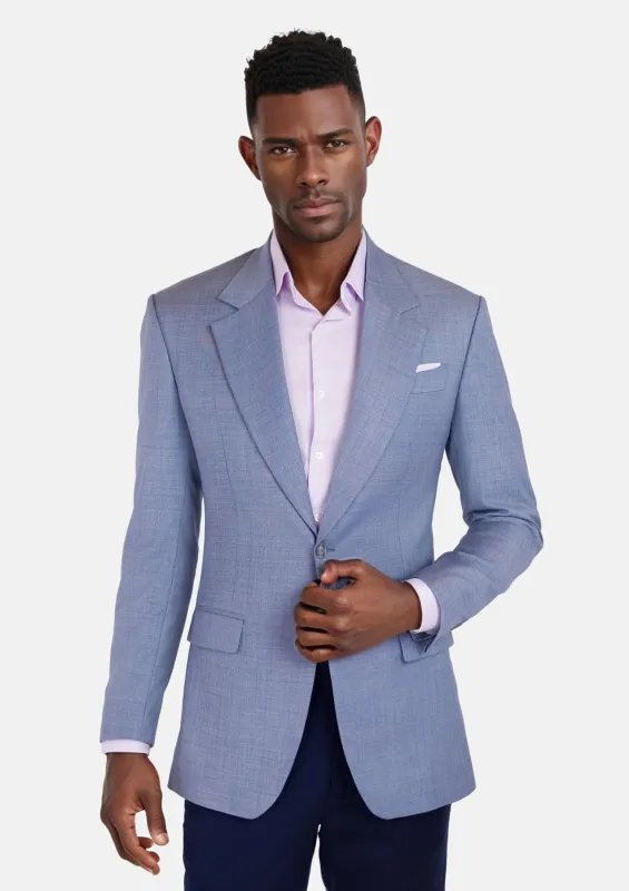 Columbia Blue Sharkskin Ellis Jacket sold by Sartoro