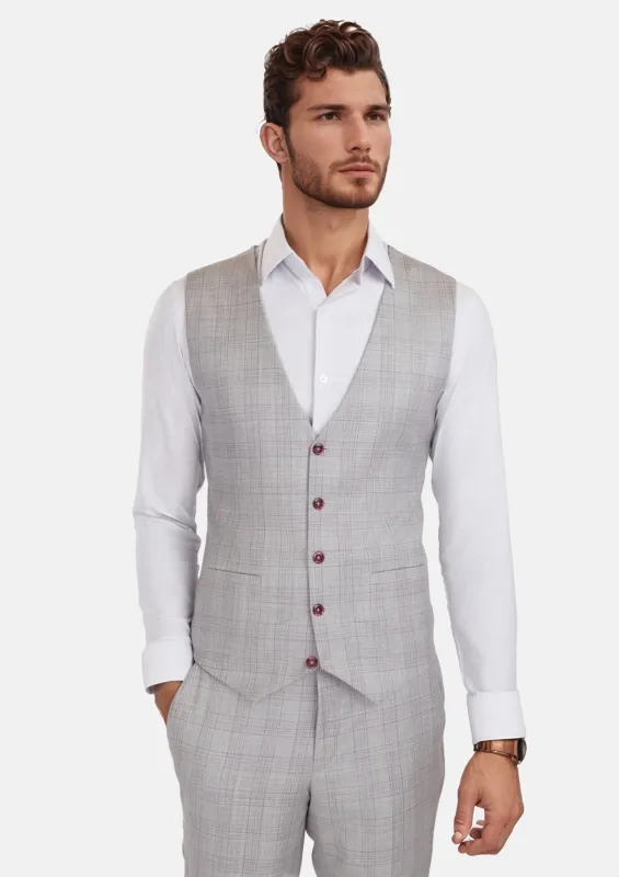 French Gray Checked Vest sold by Sartoro