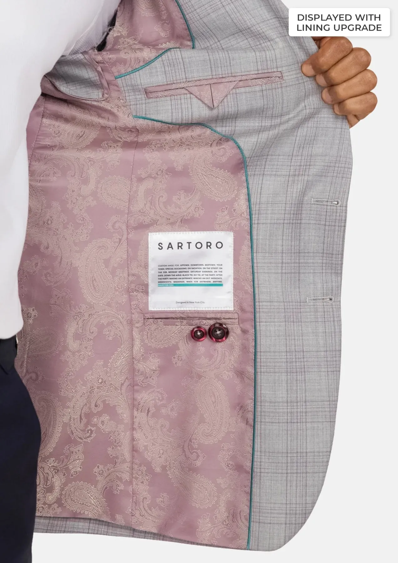 French Gray Checked Ellis Jacket sold by Sartoro product image thumbnail 4