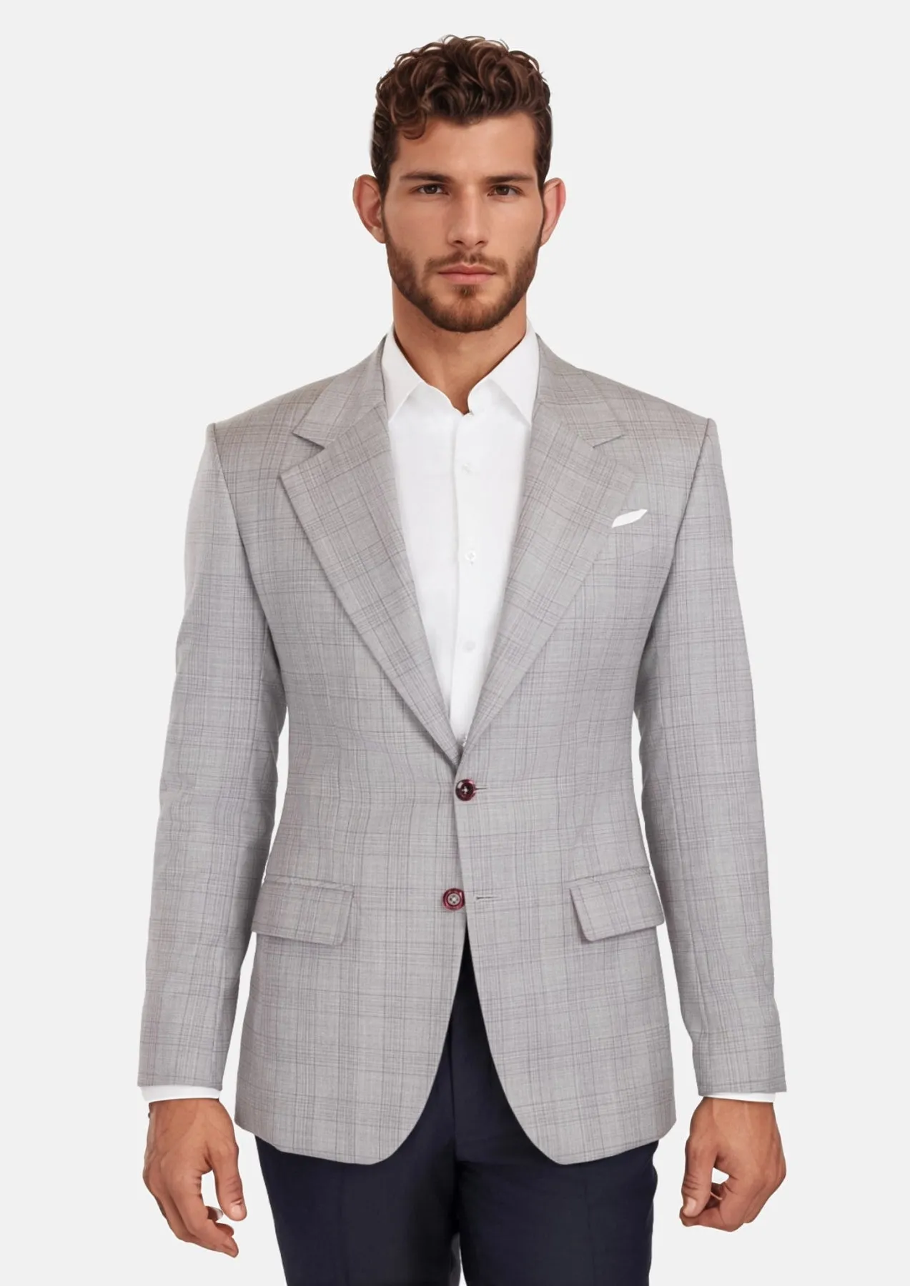French Gray Checked Ellis Jacket sold by Sartoro product image thumbnail 3