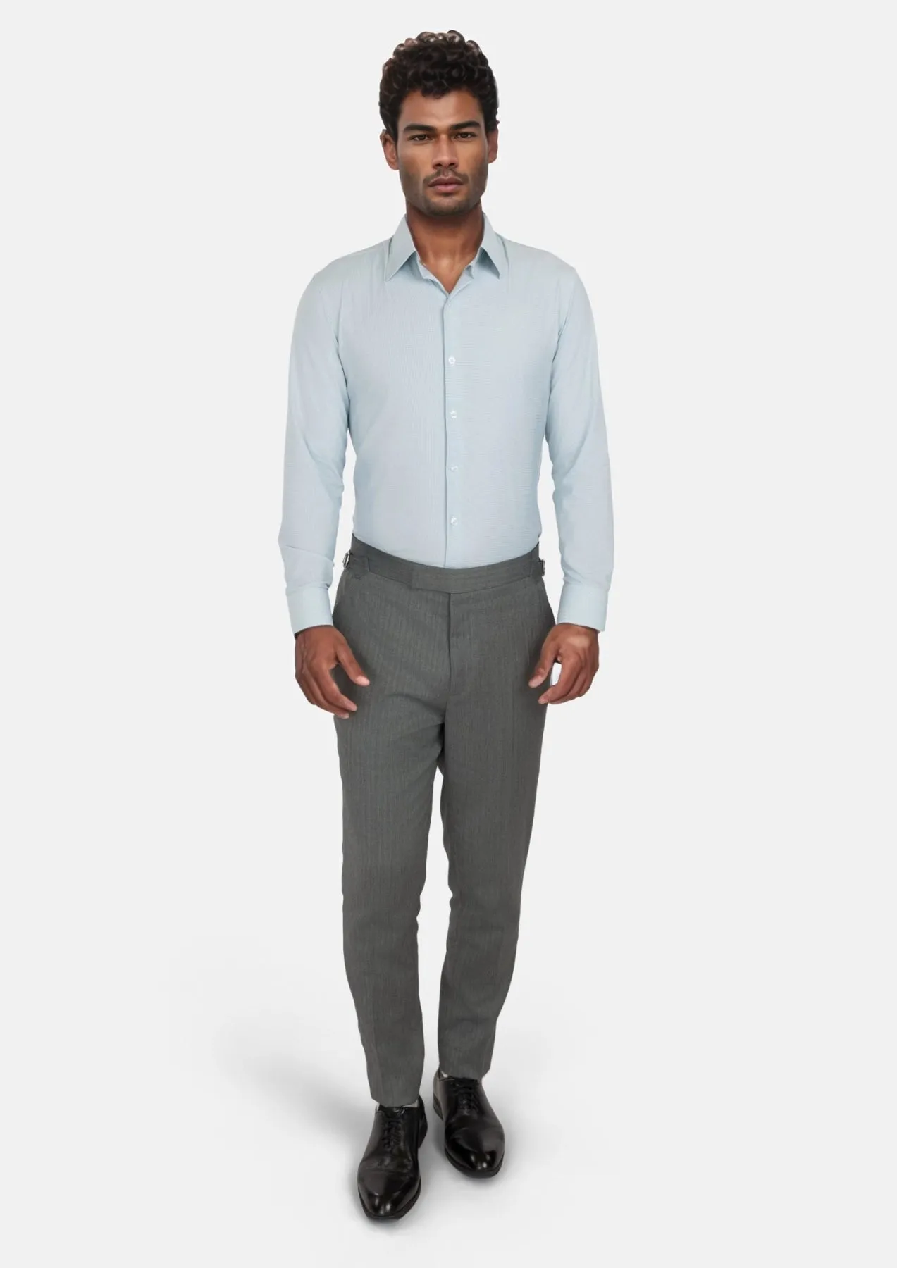 Mid Grey Herringbone Pants sold by Sartoro product image thumbnail 3