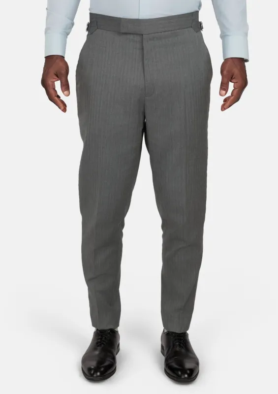 Mid Grey Herringbone Pants sold by Sartoro