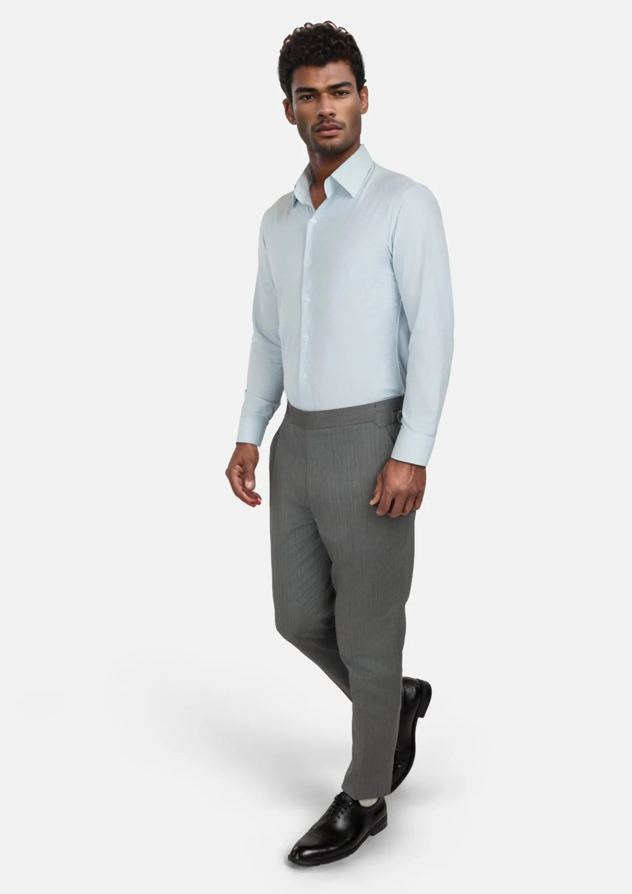 Mid Grey Herringbone Pants sold by Sartoro product image thumbnail 5