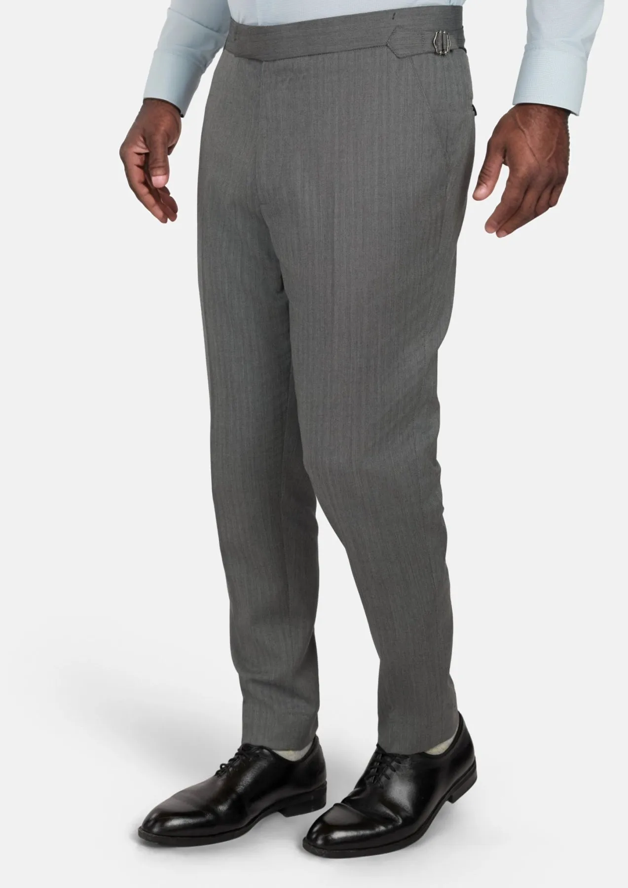 Mid Grey Herringbone Pants sold by Sartoro product image thumbnail 4