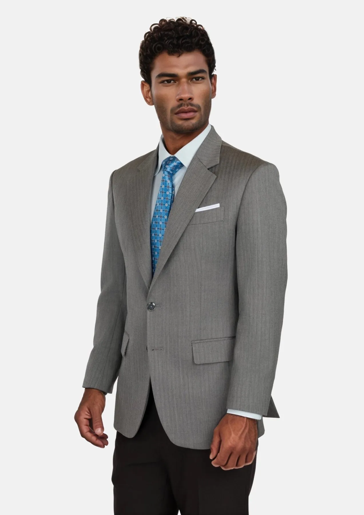 Mid Grey Herringbone Astor Jacket sold by Sartoro product image thumbnail 3